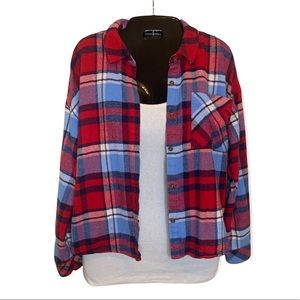 🛑SOLD🛑Pink Rose Red and Blue Flannel